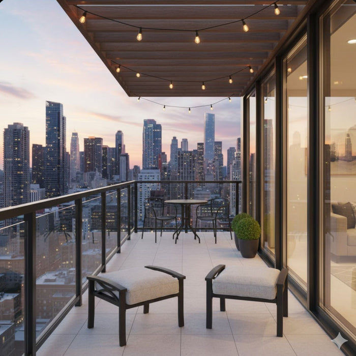 Modern All-Weather Ottomans With Cushions (Set of 2)