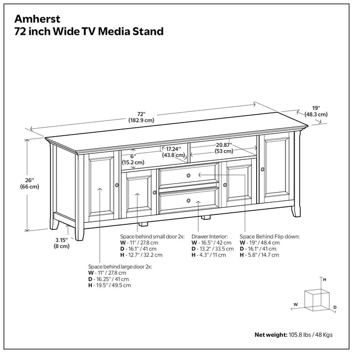 Amherst - TV Stand For TVs Up To 80" - Brown