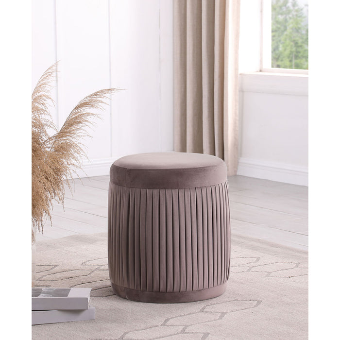 Pescadero - Round Upholstered Ottoman - Mauve