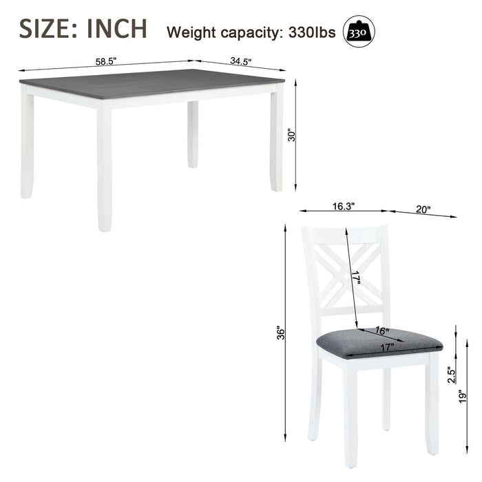 Kitchen Dining Set, Rectangular Dining Table & Upholstered Chairs