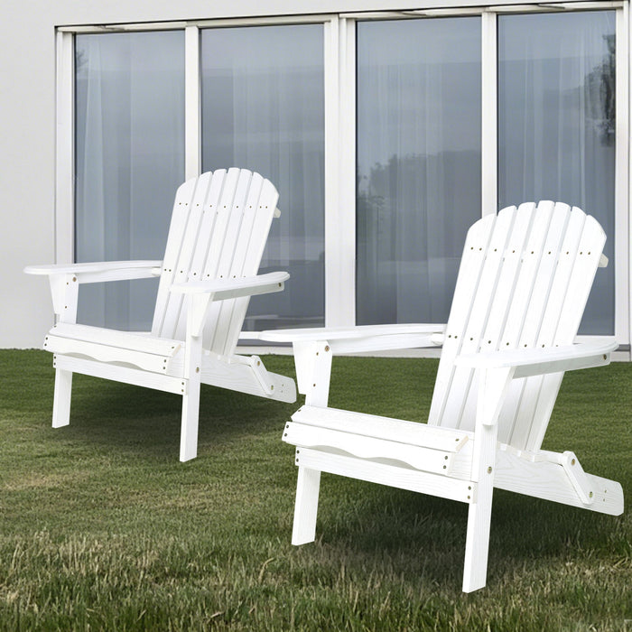 Lounge Patio Chair For Garden Outdoor Wooden Folding Adirondack Chair (Set of 2) Solid Cedar Wood Lounge Patio Chair For Garden
