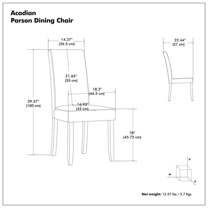 Acadian - Upholstered Parson Dining Chair (Set of 2)