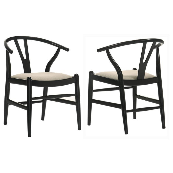 Crestmont - Wood Wishbone Dining Side Chair (Set of 2) - Black