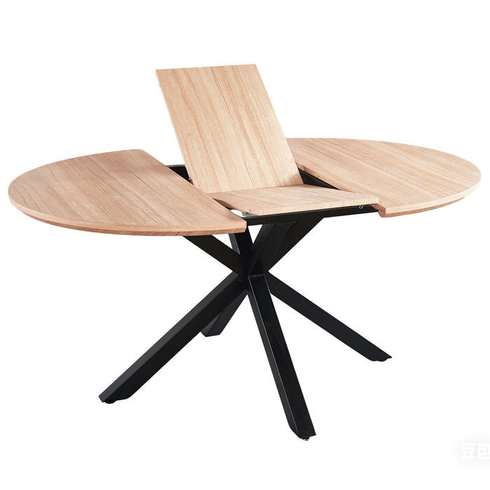 Extendable Round Dining Table - Oak