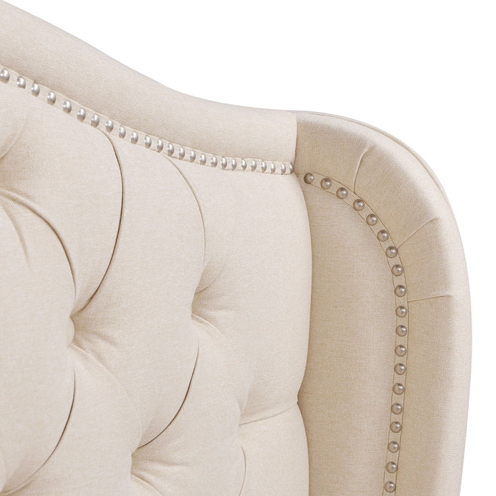 Fontana - Handcrafted Wingback Upholstered Platform Bed Frame