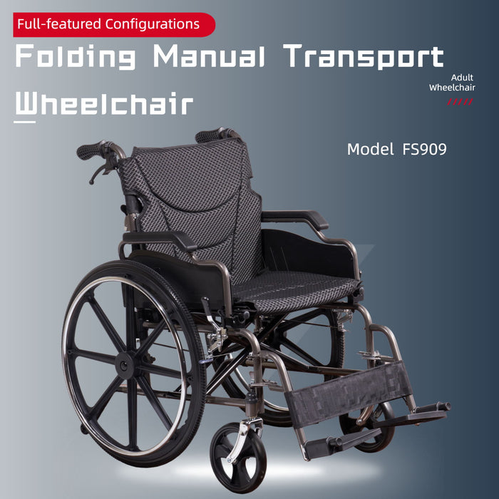 Heavy-Duty Manual Wheelchair For Adults With Double X Force Support