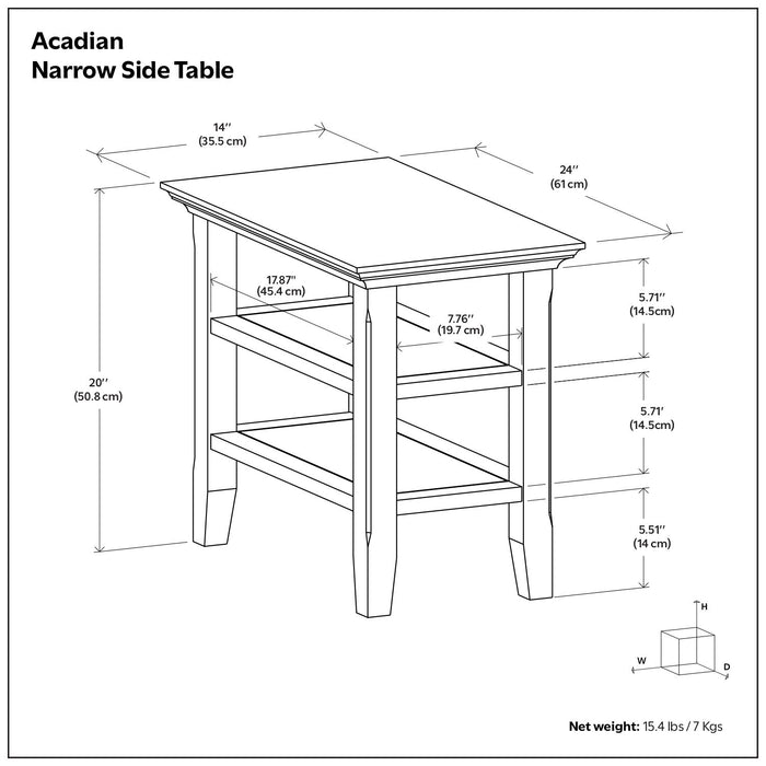 Acadian - Narrow Side Table - Farmhouse Brown