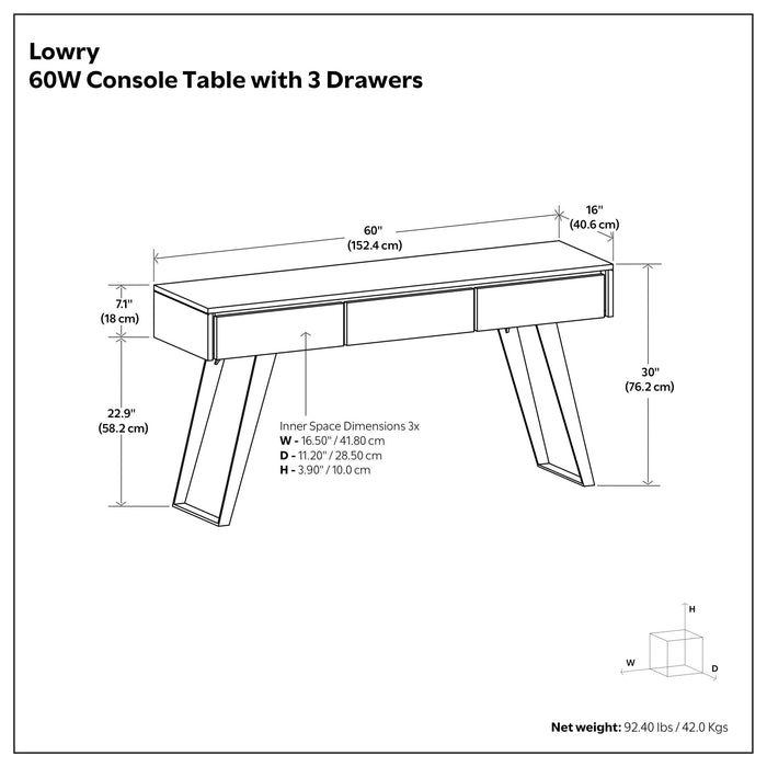 Lowry - Console Sofa Table Handcrafted