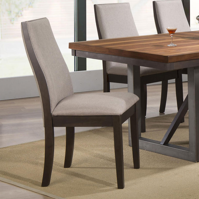 Upholstered Dining Chair (Set of 2) - Taupe / Brown