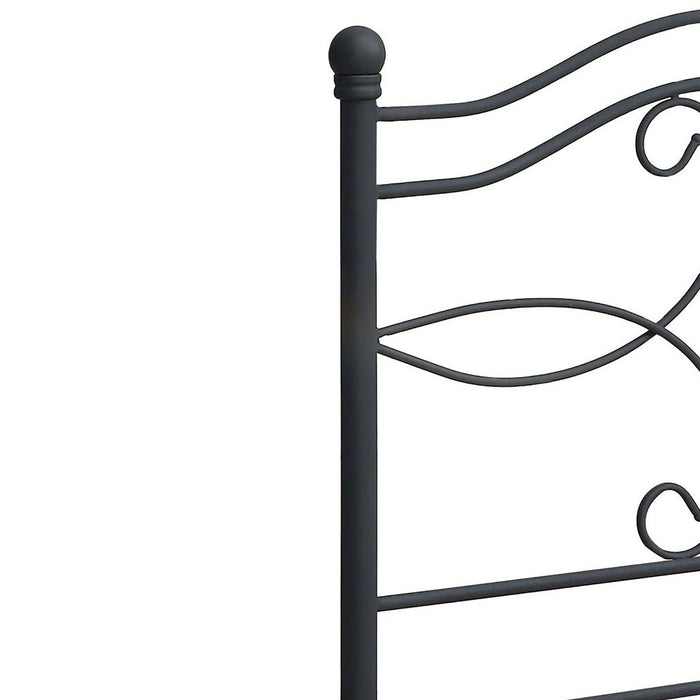 Twin Headboard With Scrollwork Design - Black