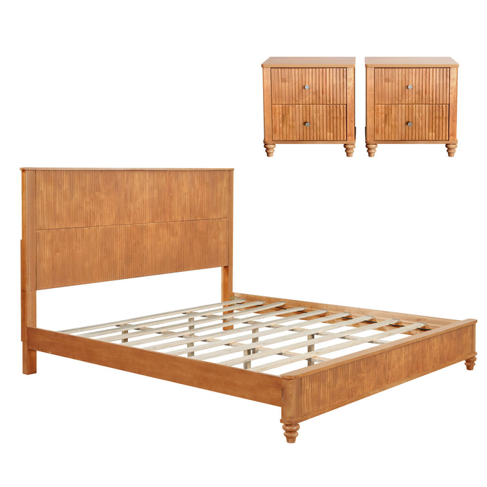 3 Piece Bedroom Set & Bed And 2 Nightstands