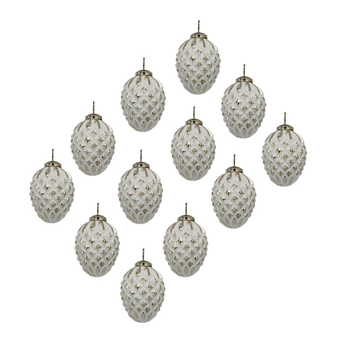 Glass Decorative Hanging Ball Christmas Tree Ornaments (Set of 12)