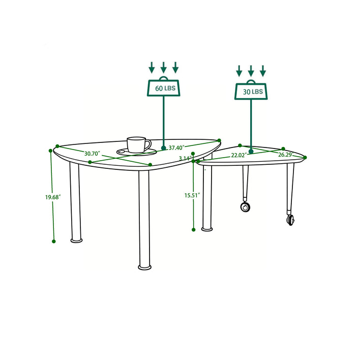360 Degree Rotatable Coffee Table With Solid Legs