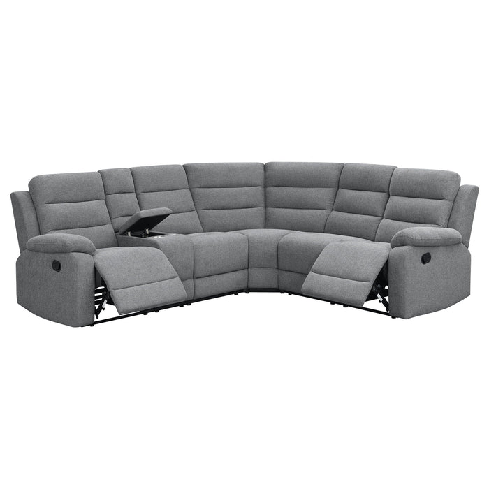 Aaron - 3 Piece Upholstered Sectional - Smoke