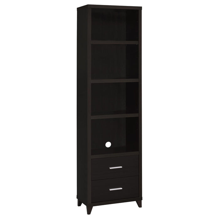 Media Tower With And Drawer With Adjustable Shelves Handles - Brown