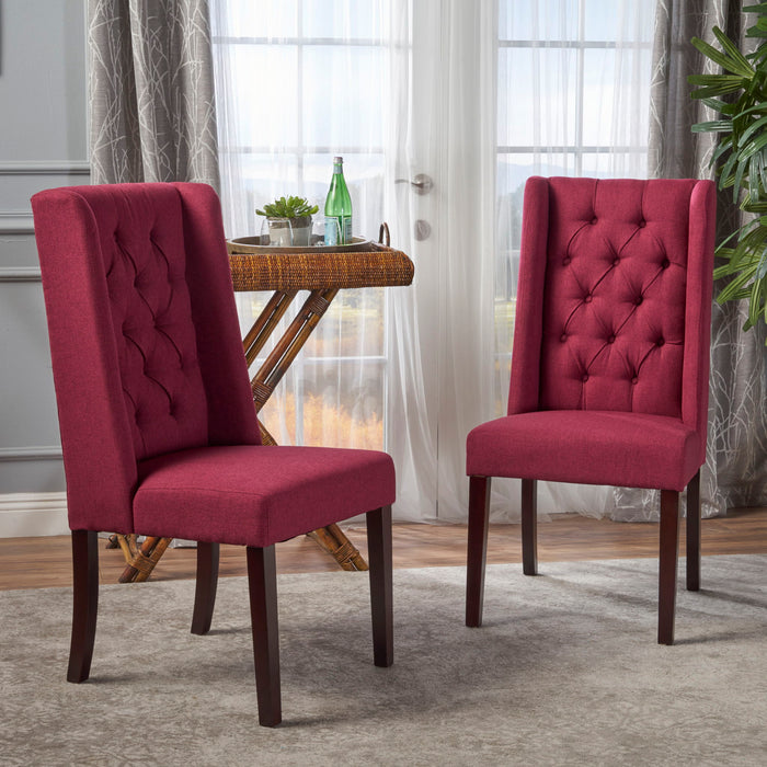 Sophisticated Tufted Dining Chair With High Back Design