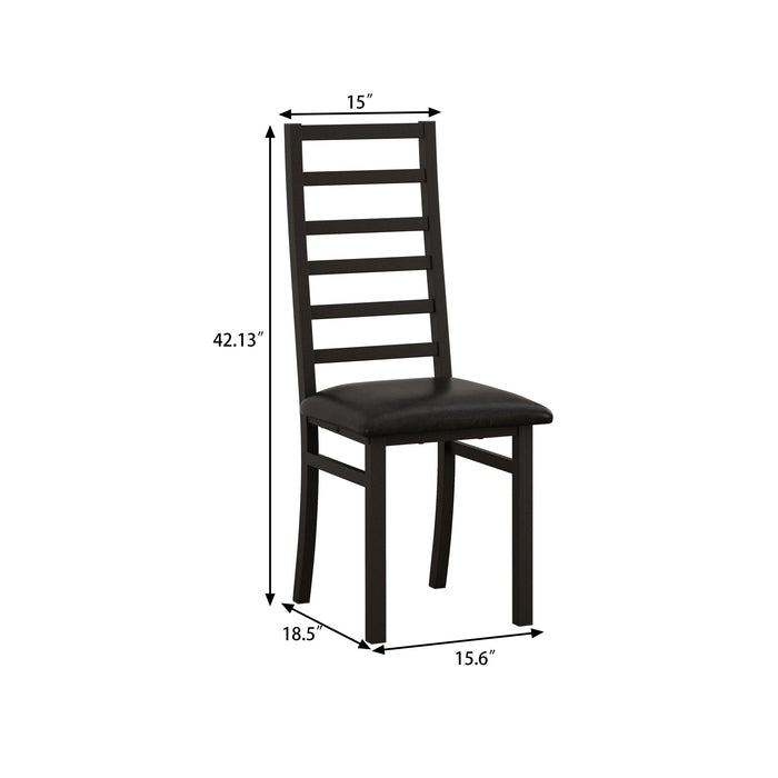 Rectangular Stretch Dining Table With 4 Chairs - Black / Gray