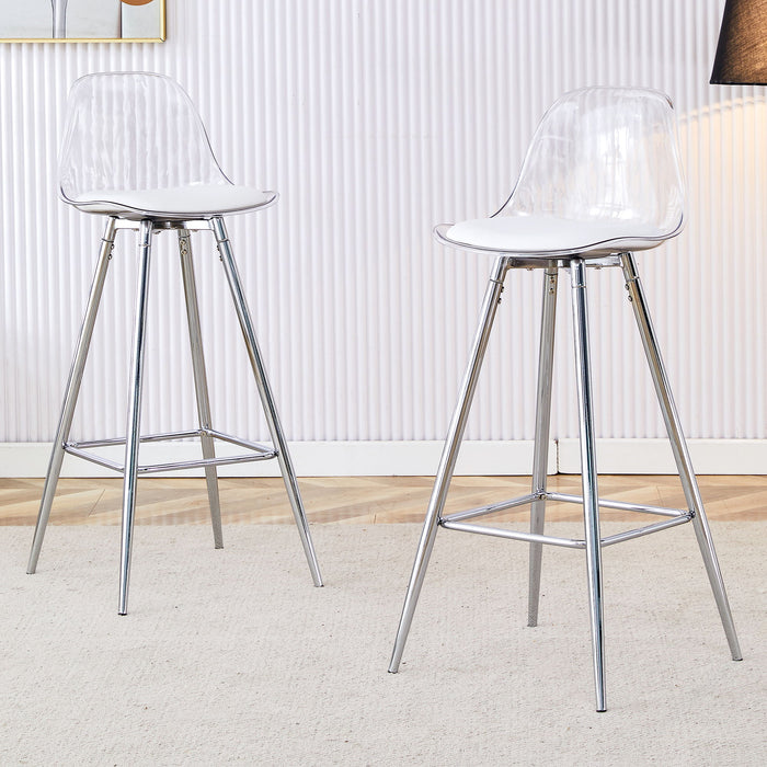 Stylish Upholstered Bar Chairs With Metal Leg
