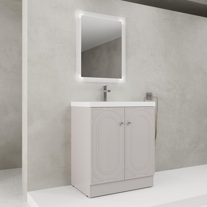 Contemporary Freestanding Bathroom Vanity With Resin Sink & Soft-Close Cabinet Doors