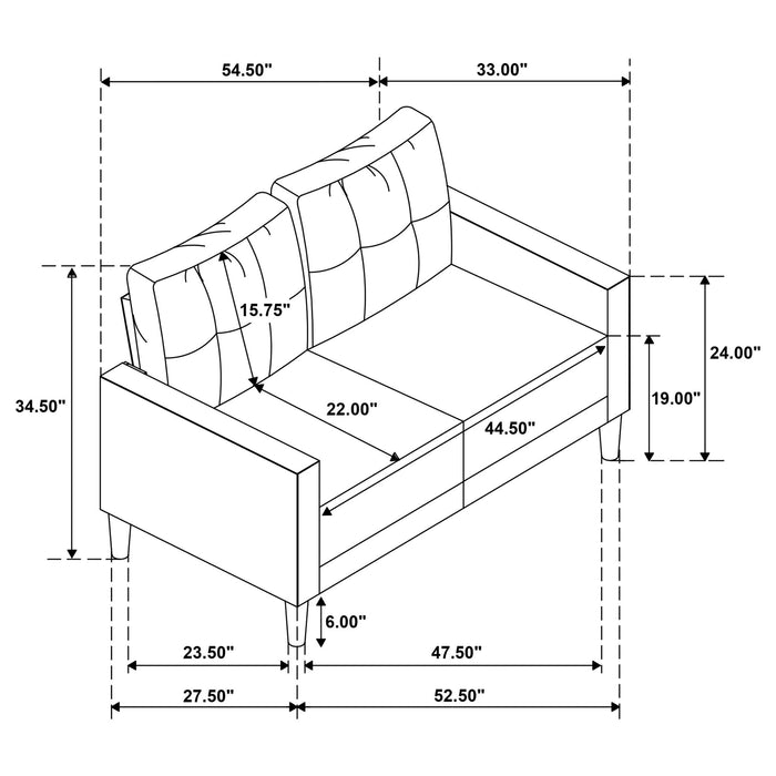 Heather - Track Arm Tufted Loveseat
