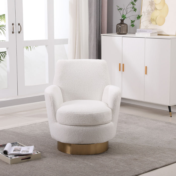 Teddy Swivel Barrel Chair, Swivel Accent Chairs Armchair For Living Room