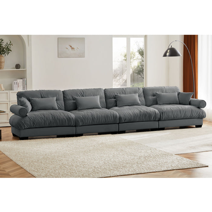 Super Comfort Oversized Modular Velvet Sectional Sofa, Deep Seat Convertible L Shaped Couch