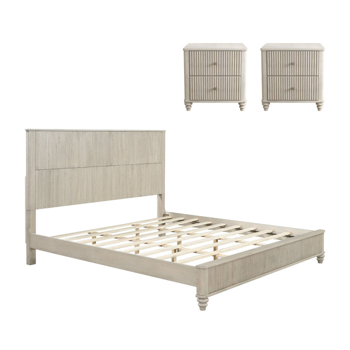 3 Piece Bedroom Set With Bed And 2 Nightstands
