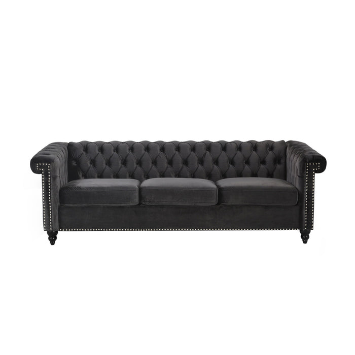 Chesterfield Style 3 Seater Sofa With Deep Button Tufting