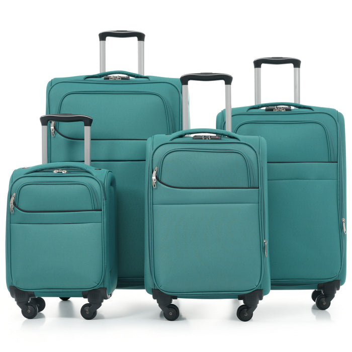 Softside Luggage 4 Piece Set With Expandable Spinner Wheels