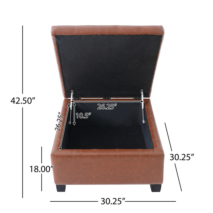 Square Tufted Indoor Ottoman With Lift-Top Storage
