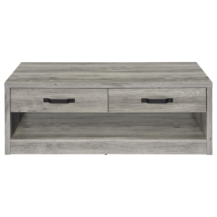 Nuberg - 2 Drawer Coffee Table Rectangular Design - Gray