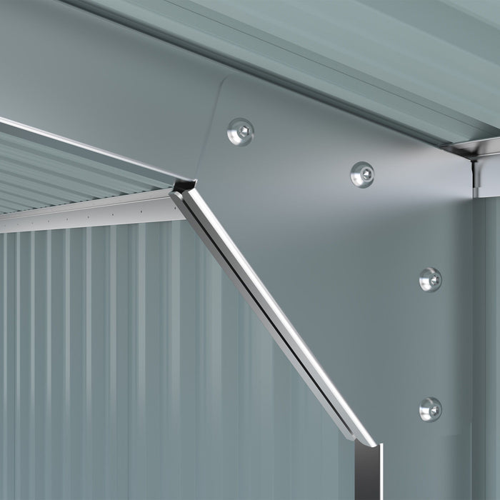 Outdoor Storage Shed, Garden Shed Backyard Utility Tool House Building With 2 Doors And 4 Vents For Car, Truck, Bike, Garbage Can, Tool, Lawnmower