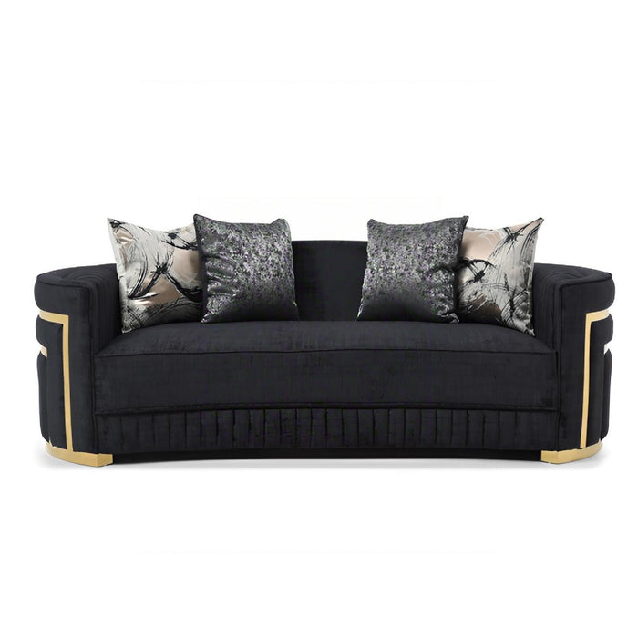 Soledad - Sofa With Upholstery And Hued Accents - Black