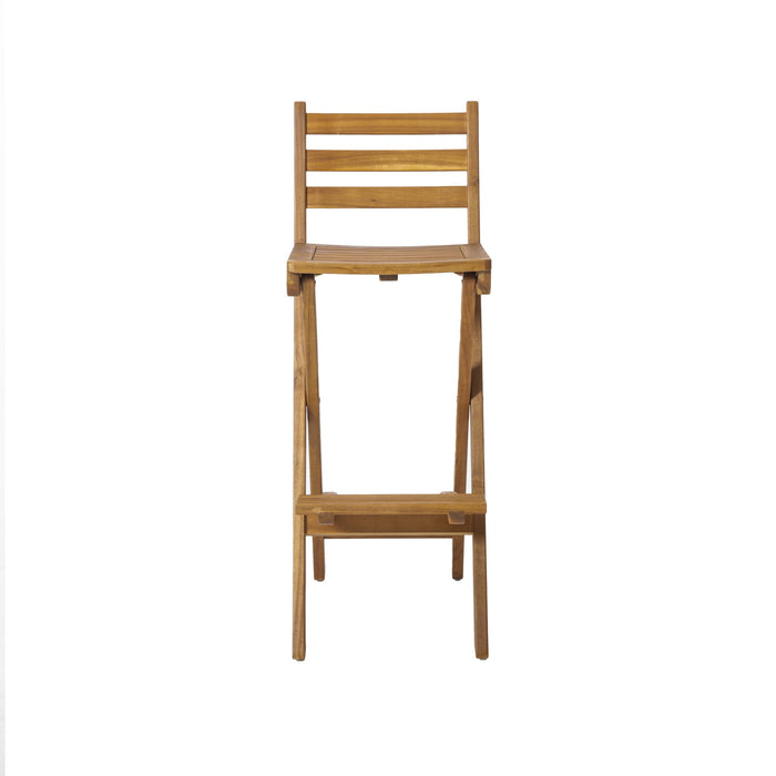 Outdoor Acacia Wood Folding Patio Barstool
