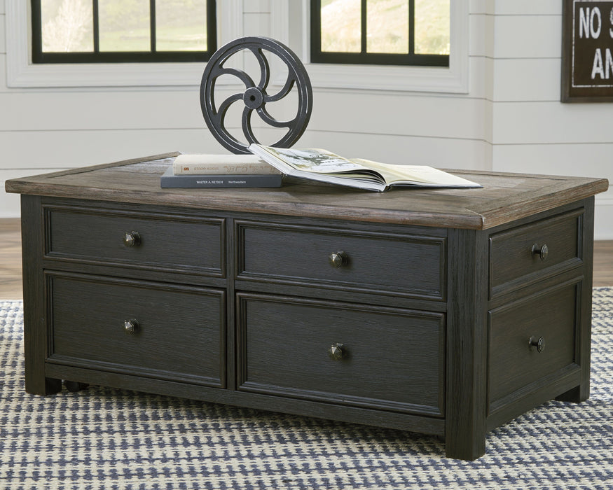 Tyler - Marrom acinzentado / Preto - Mesa de coquetel com tampo elevatório