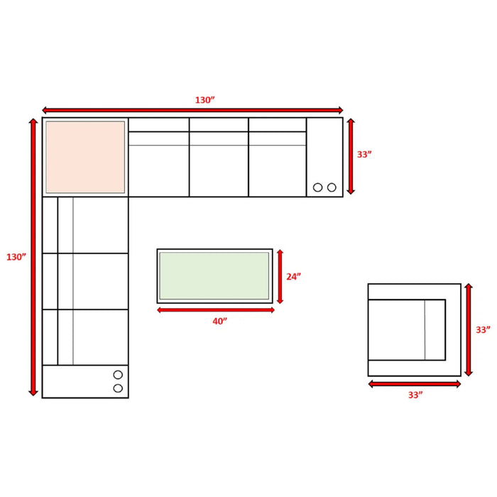 Modern Patio Rattan Sectional Set With Cushions