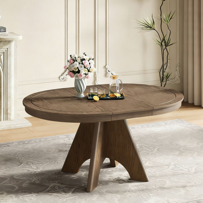 Extendable Dining Table With Sturdy Crossed Legs