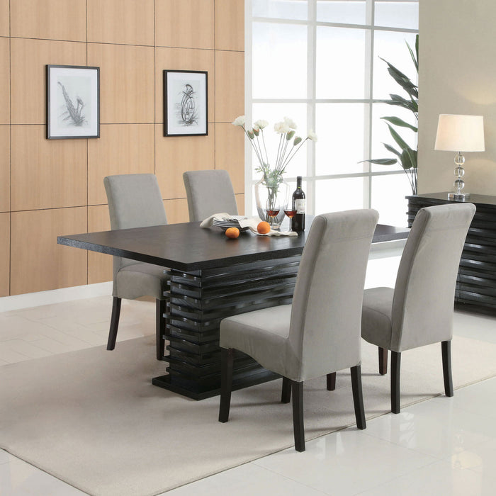 Shandra - 5 Piece Dining Set Tabletop And Upholstered Side Chairs - Gray