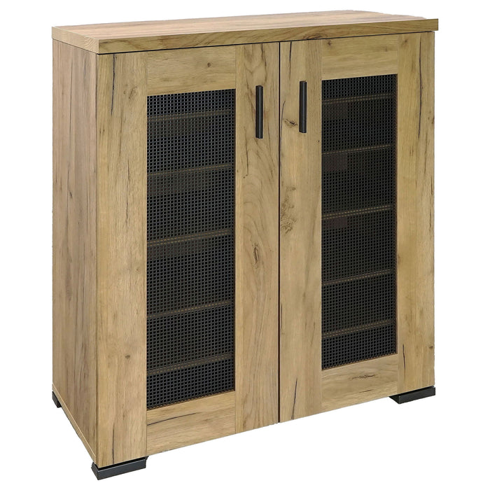 Door Accent Cabinet With Screens - Brown