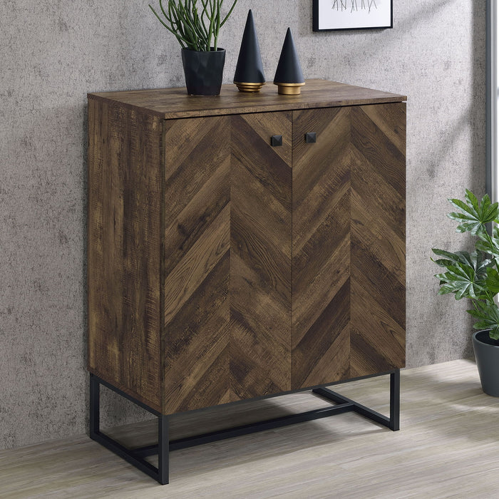 Sager - 4 Shelf Accent Cabinet - Oak