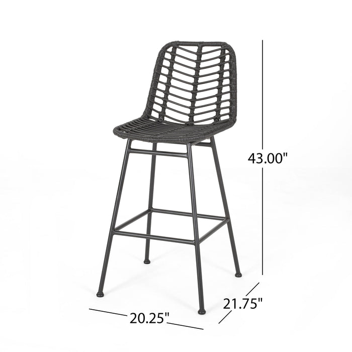 Sawtelle - Outdoor Wicker Barstools (Set of 2)