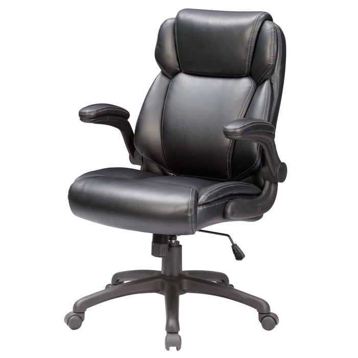 Modern Adjustable Office Chair Leather Upholstered Swivel Chair With Butterfly Mechanism Headrest - Gray