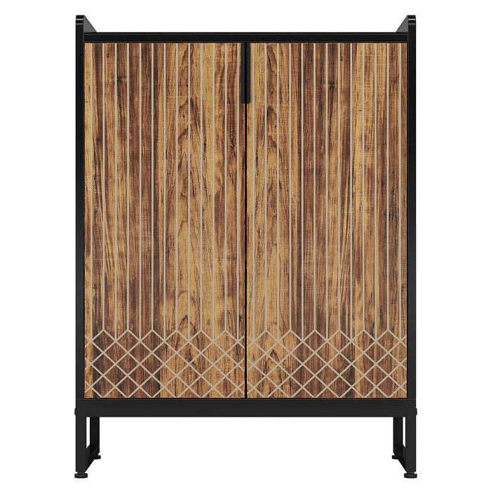 5 Tier Shoe Cabinet With Doors, Compact Entryway Storage Organizer