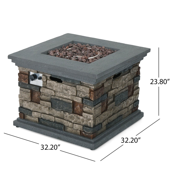 Fire Pit With Lightweight Concrete And Steel Frame