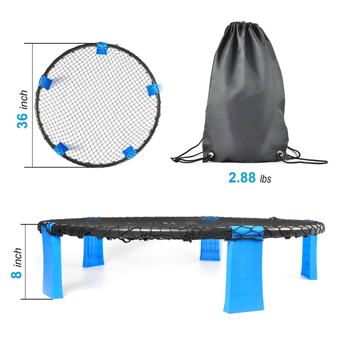 Outdoor Roundnet Game Set With 2 Balls, Sturdy Net And Carry Bag