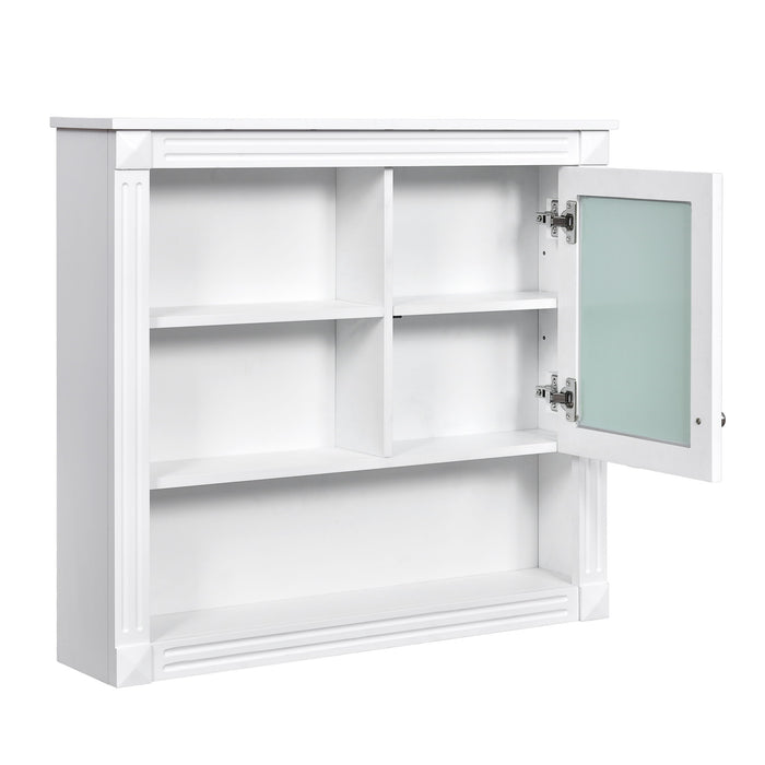 Wall-Mounted Bathroom Cabinet With Mirror And Adjustable Shelves