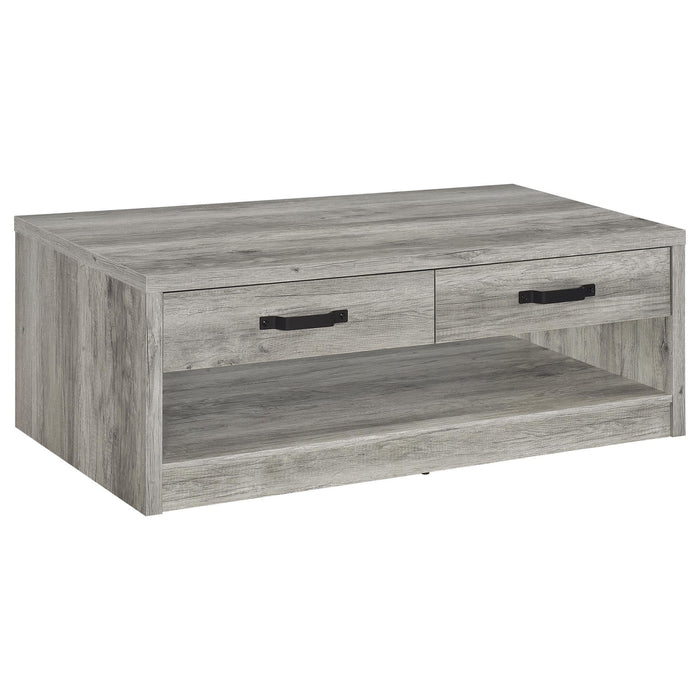 Nuberg - 2 Drawer Coffee Table Rectangular Design - Gray