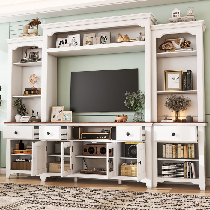 Extra Large TV Stand, Entertainment Center With Storage Cabinets