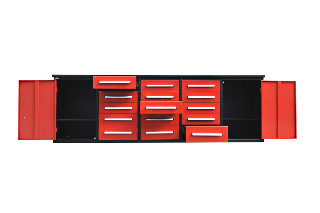 Storage Cabinet With Work Bench (15 Drawers And 2 Cabinets)