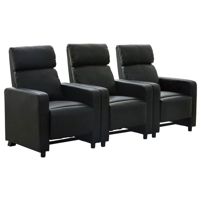 Warren - 3 Seater Reclining Home Theater - Black